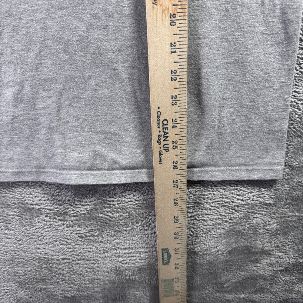 Champion Mens T-Shirt Large Oxford Gray Short Sleeve Classic Logo Stripe Basic - Picture 3 of 8